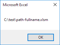 Excel VBA FullName Property Result