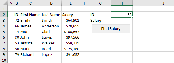 VBA Vlookup Example