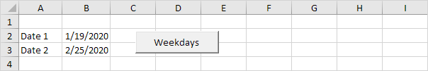 Weekdays in Excel VBA