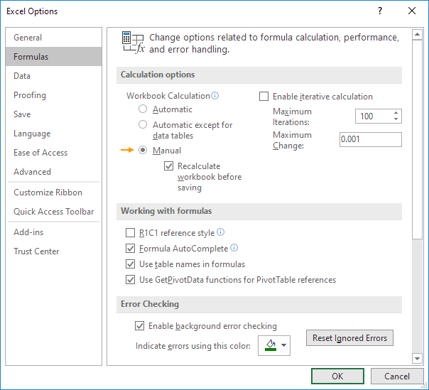 Calculation Options Calculation Options