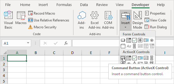 assign macro to command button